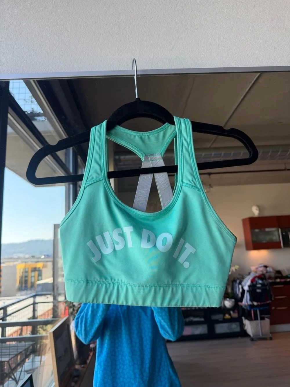 Nike Mint Green 'Just Do It' Racerback Sports Bra